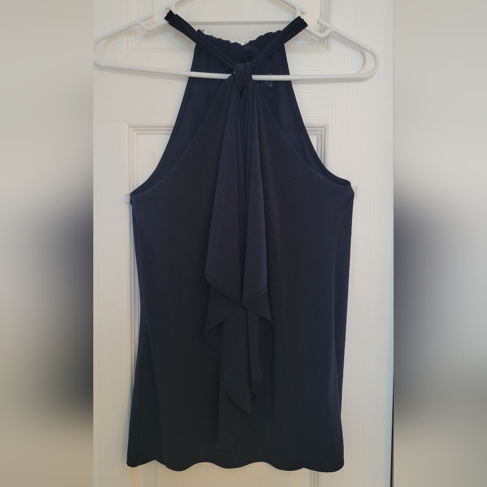 Chaps sleeveless blouse, size small, navy blue